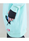 Snowboarding sweatshirt also called as oversized ski hoodie for skiing or snowboard riding. Model-Mint-Purple