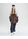 Snowboarding sweatshirt also called as oversized ski hoodie for skiing or snowboard riding. Model Chocolate
