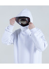 Tall oversized hoodie for snowboarding or freeski ninja II white by NM4